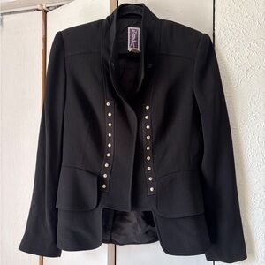 Black Stud-Trim Women's Tailored Jacket - Classic Blazer